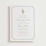 "Simply Elegant" - Letterpress Bridal Shower Invitations in Pistachio by Yaling Hou Suzuki - Front