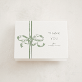 "Big Bow" - Letterpress Baby Shower Thank You Cards in Mint by Teju Reval - Front