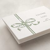 "Big Bow" - Letterpress Baby Shower Thank You Cards in Mint by Teju Reval - Detail