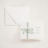 "Big Bow" - Letterpress Baby Shower Thank You Cards in Mint by Teju Reval - Invitation with Envelope