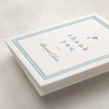 "Classic Start" - Letterpress Baby Shower Thank You Cards in Provincial Blue by Carolyn MacLaren - Detail