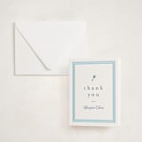 "Classic Start" - Letterpress Baby Shower Thank You Cards in Provincial Blue by Carolyn MacLaren - Invitation with Envelope