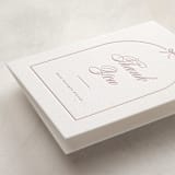 "Arching Bow" - Letterpress Baby Shower Thank You Cards in Arching Bow by Carolyn MacLaren - Detail