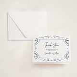 "Sketch" - Letterpress Baby Shower Thank You Cards in Aegean by Elly - Invitation with Envelope
