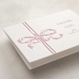 "Big Bow" - Letterpress Baby Shower Thank You Cards in Classic Pink by Teju Reval - Detail