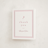 "Classic Start" - Letterpress Baby Shower Thank You Cards in Classic Pink by Carolyn MacLaren - Front