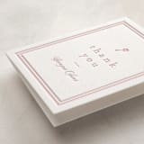 "Classic Start" - Letterpress Baby Shower Thank You Cards in Classic Pink by Carolyn MacLaren - Detail
