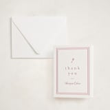 "Classic Start" - Letterpress Baby Shower Thank You Cards in Classic Pink by Carolyn MacLaren - Invitation with Envelope
