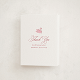 "Swan Shower" - Letterpress Baby Shower Thank You Cards in Salmon by Megan Davis - Front