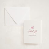 "Swan Shower" - Letterpress Baby Shower Thank You Cards in Salmon by Megan Davis - Invitation with Envelope