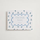 "Petite Jolie" - Letterpress Baby Shower Thank You Cards in Sky Blue by Hannah Bowman - Front