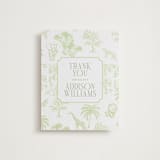 "Safari Toile" - Letterpress Baby Shower Thank You Cards in Mint by Jenna Holcomb - Front