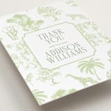 "Safari Toile" - Letterpress Baby Shower Thank You Cards in Mint by Jenna Holcomb - Detail
