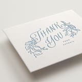 "Ciao Baby" - Letterpress Baby Shower Thank You Cards in Sky Blue by Pati Cascino - Detail