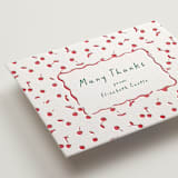 "Cherry Sweet" - Letterpress Baby Shower Thank You Cards in Scarlet by Erin German - Detail