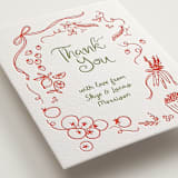 "Locally Grown Sketch" - Letterpress Baby Shower Thank You Cards in Pistachio by Jenna Holcomb - Detail