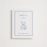 "Antique Teddy Bear" - Letterpress Baby Shower Thank You Cards in Sky Blue by Becky Nimoy - Front