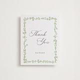 "Flower Garden" - Letterpress Baby Shower Thank You Cards in Tea Green by Susan Moyal - Front