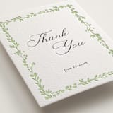 "Flower Garden" - Letterpress Baby Shower Thank You Cards in Tea Green by Susan Moyal - Detail