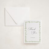 "Flower Garden" - Letterpress Baby Shower Thank You Cards in Tea Green by Susan Moyal - Invitation with Envelope