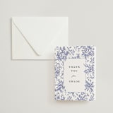 "Dreamy Toile" - Letterpress Bridal Shower Thank You Cards in Blueberry by Teju Reval - Assembled