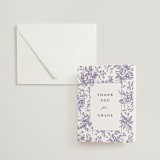 "Dreamy Toile" - Letterpress Bridal Shower Thank You Cards in Lavender | Graphite by Teju Reval - Card with Envelope