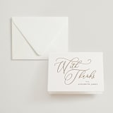 "Posh" - Letterpress Bridal Shower Thank You Cards in Matte Gold by Melanie Kosuge - Assembled