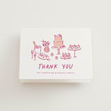 "atherina" - Letterpress Bridal Shower Thank You Cards in Neon Pink by chocomocacino - Front