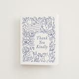 "Love Birds" - Letterpress Bridal Shower Thank You Cards in Periwinkle by Rebecca Smith - Front