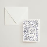 "Love Birds" - Letterpress Bridal Shower Thank You Cards in Periwinkle by Rebecca Smith - Assembled