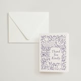 "Love Birds" - Letterpress Bridal Shower Thank You Cards in Lavender by Rebecca Smith - Card with Envelope