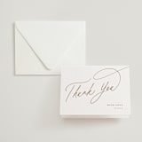 "Minimal" - Letterpress Bridal Shower Thank You Cards in Cinnamon by Joanna Griffin - Card with Envelope
