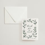 "Blooming" - Letterpress Bridal Shower Thank You Cards in Mint by Kelly Watkins - Assembled