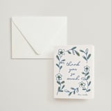 "blooming" - Letterpress Bridal Shower Thank You Cards in Pacific Blue | Olive by Kelly Watkins - Card with Envelope