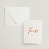 "Modern Script" - Letterpress Bridal Shower Thank You Cards in Modern Script by Ana Sharpe - Assembled