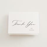 "Elegant Side" - Letterpress Bridal Shower Thank You Cards in Soft Black by Carolyn MacLaren - Front