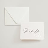 "Elegant Side" - Letterpress Bridal Shower Thank You Cards in Soft Black by Carolyn MacLaren - Assembled