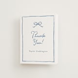 "ribbon bow drawing" - Letterpress Bridal Shower Thank You Cards in Provincial Blue by Cass Loh - Front