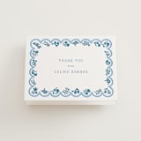 "Petite Jolie" - Letterpress Bridal Shower Thank You Cards in Sky Blue by Hannah Bowman - Front
