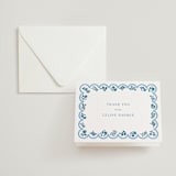 "Petite Jolie" - Letterpress Bridal Shower Thank You Cards in Sky Blue by Hannah Bowman - Assembled