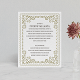 "Fiesta Folk Art" - Letterpress Direction Cards in Graphite | Surplus Green by root beer float - Front
