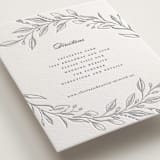 "Verdure Couronne" - Letterpress Direction Cards in Matte Silver | Pewter by Susan Moyal - Detail