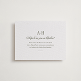 "Hepburn" - Letterpress Direction Cards in Moss by Megan Davis - Front