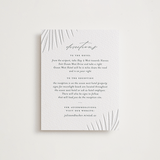 "Faded Palm" - Letterpress Direction Cards in Stone by Lauren Chism - Front