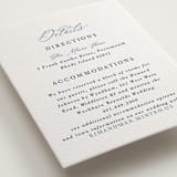 "Chantilly" - Letterpress Direction Cards in Aegean by Tamara Hilje - Detail