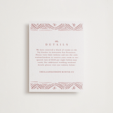 "Taj" - Letterpress Direction Cards in Rosewood by Kanika Mathur - Front