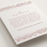 "Taj" - Letterpress Direction Cards in Rosewood by Kanika Mathur - Detail