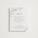 "Jasmine" - Letterpress Direction Cards in Ash by Vera Lim - Front