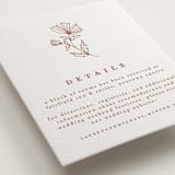 "Pressed Botanicals" - Letterpress Direction Cards in Burnt Rose by Heather Cairl - Detail