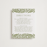 "Printed Floral" - Letterpress Direction Cards in Pistachio by Katharine Watson - Front